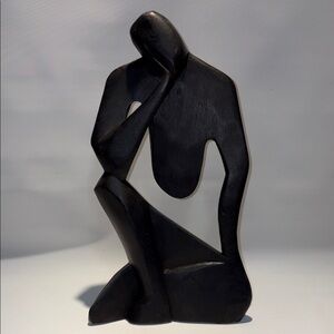 Abstract Black wooden Sculpture